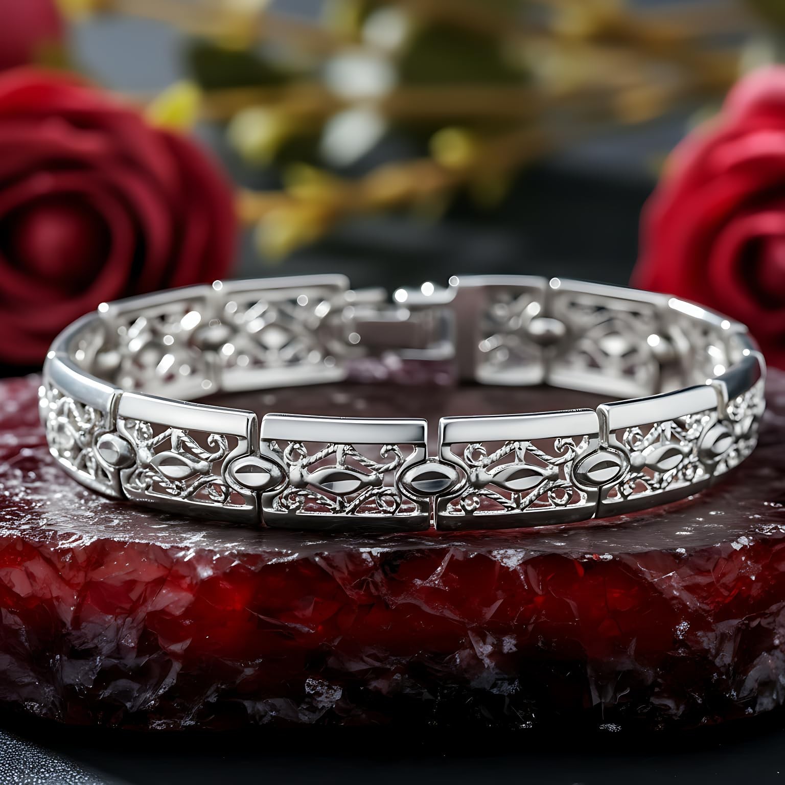 LIFETIME JEWELRY Filigree Bracelet for Women and Men 24k Real Gold Plated Charm