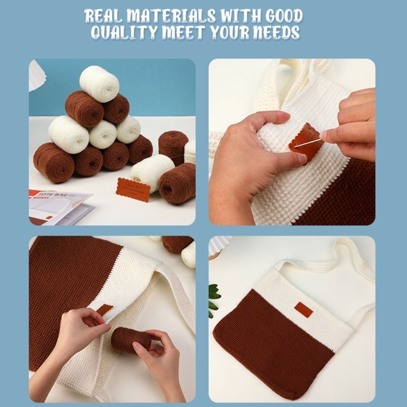 DIY Crochet Shoulder Bag Kits for Beginners, DIY Crochet Starter with Yarn, Hook