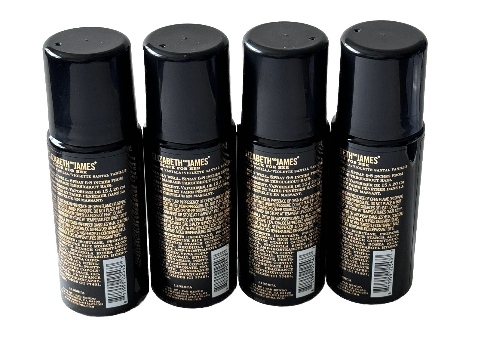 Nirvana Black by Elizabeth And James Dry Shampoo 4 X 1.4 oz New 4 Pcs