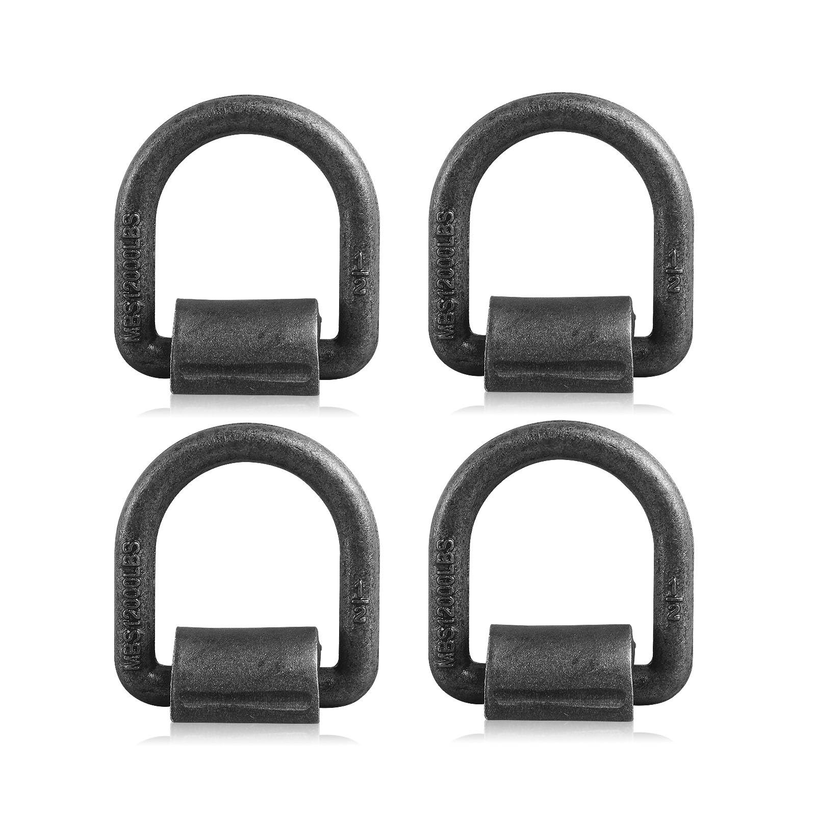 4 Pack Heavy Duty Weld On D-Ring for Trailer 1/2 Inch 12000 LBS. Stake Pocket…