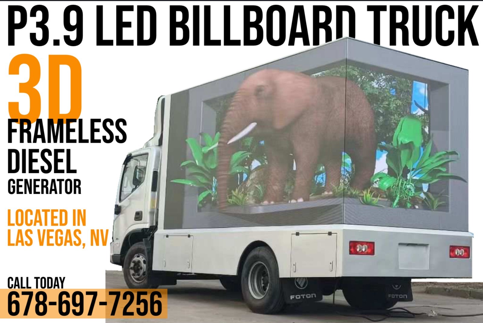 3D Led billboard Truck P3 All Weather Proof Turn Key(solar powered Led)