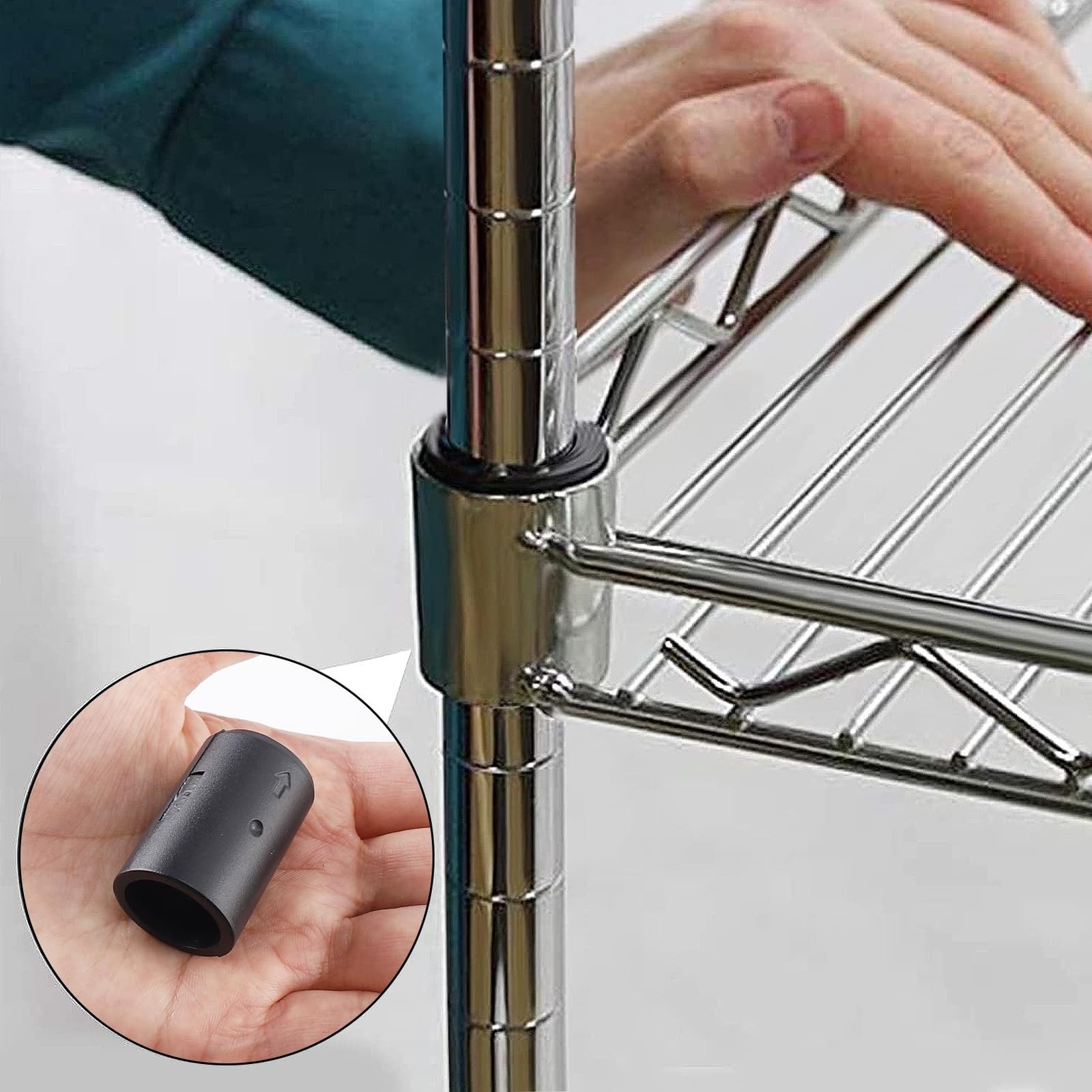 24 Pcs Wire Shelf Clips for 3/4″ Post – 12 Pairs of Wire Rack Lock Clip Repla…