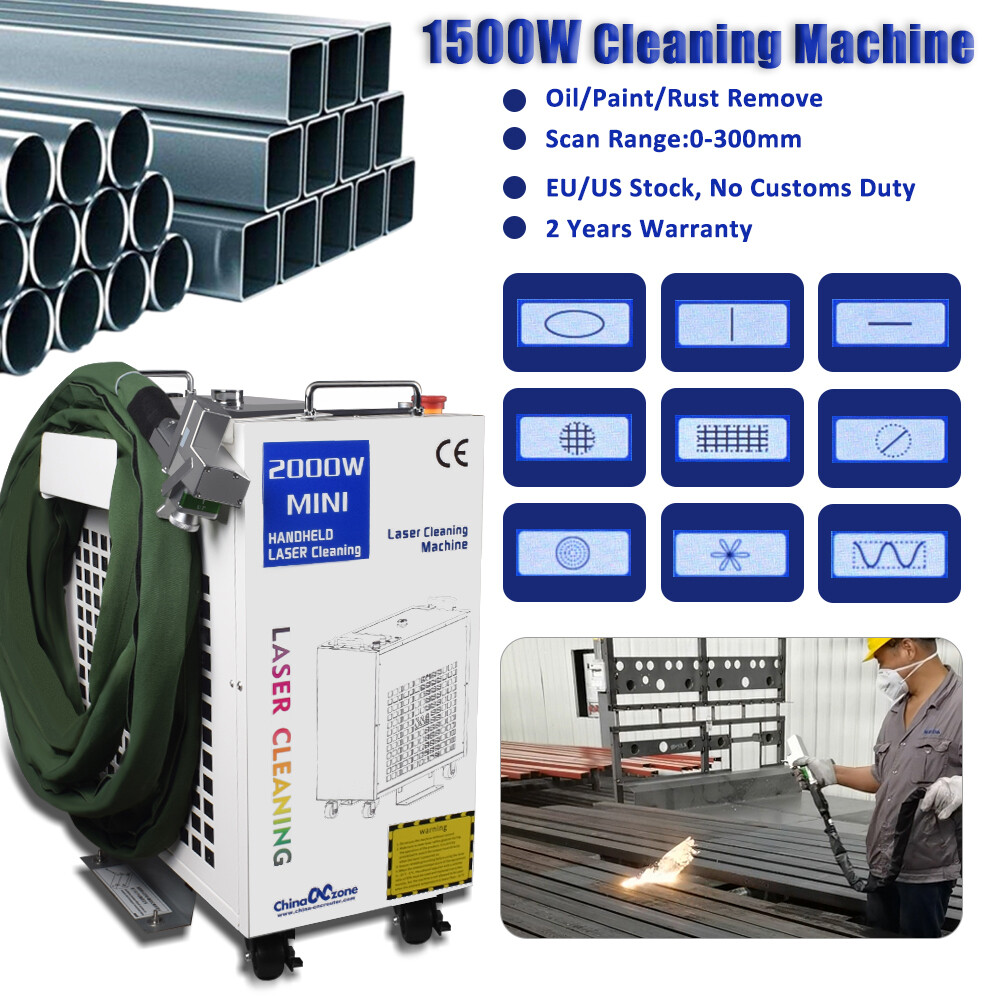 Handheld 1500W Fiber Laser Cleaning Machine Laser Remove Rust/Oil/Paint Cleaner