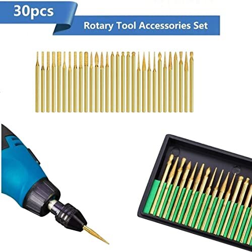 Diamond Drill Bit Burr Set Titanium Coated Bur Including 1mm 2mm 3mm Compatible