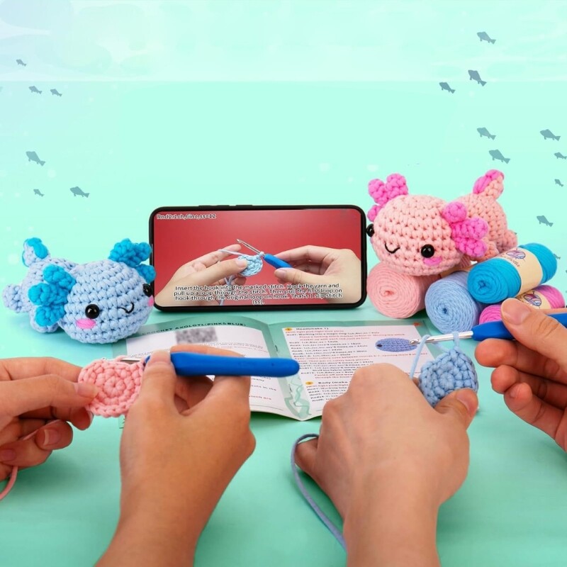 Crochet Dragon Kits for Kid Adult, Including Crochet Hook, Instruction