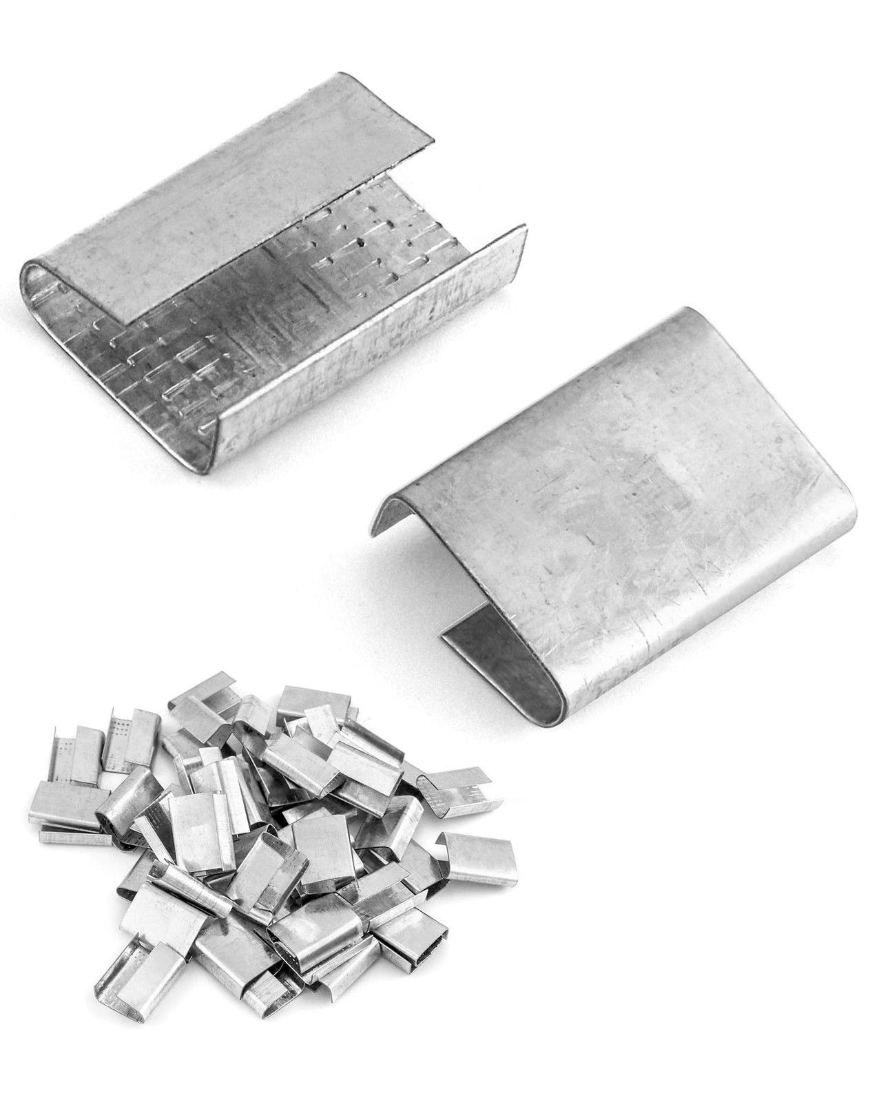 500 QWORK Metal Seals for 5/8 inch Steel Strapping Packaging Pallet Banding Clip
