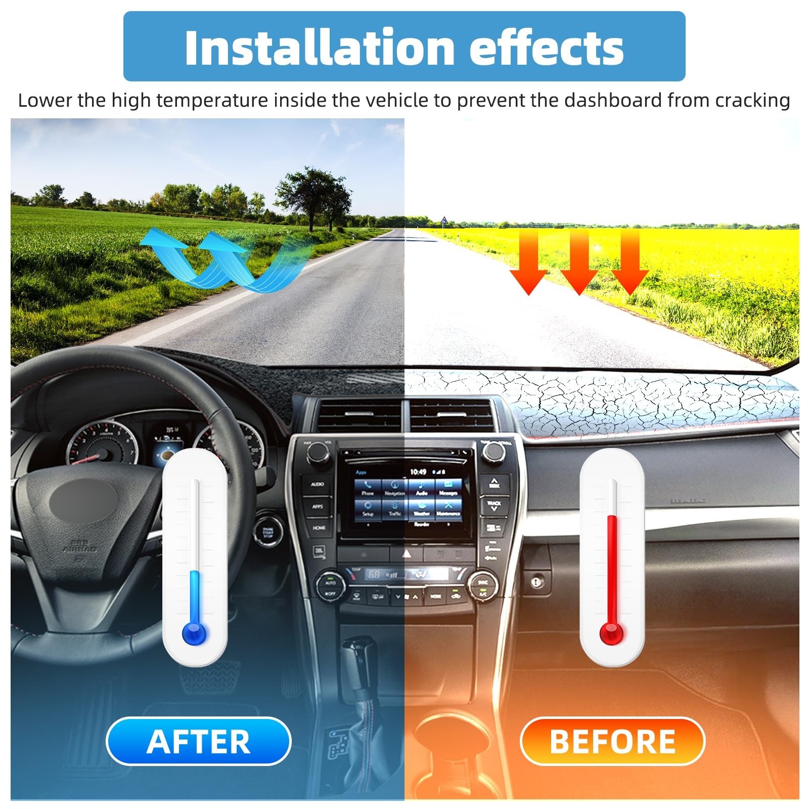 Dash Cover Mat Compatible with Toyota Camry 2002-2006 Non-Slip Dashboard Cove…
