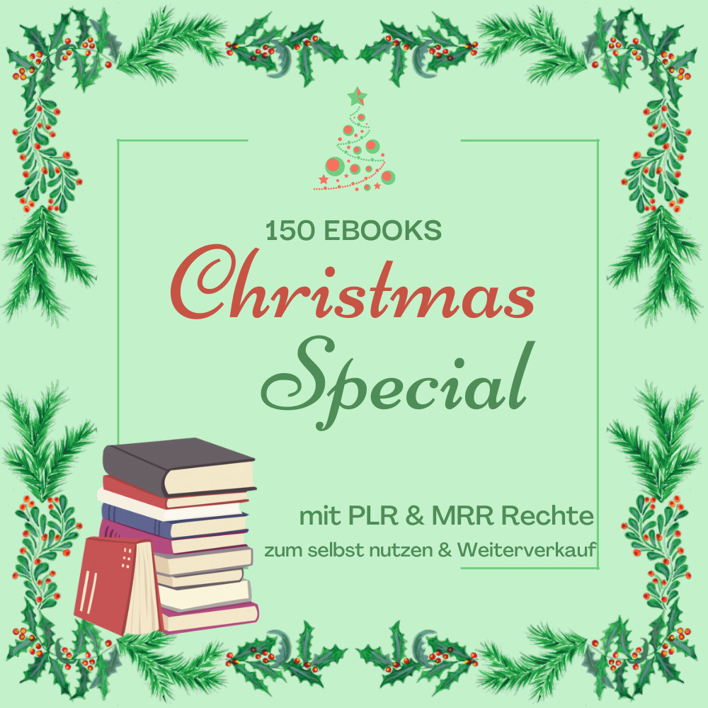 Christmas Special 150 E-Book’s in English with PLR and MRR License