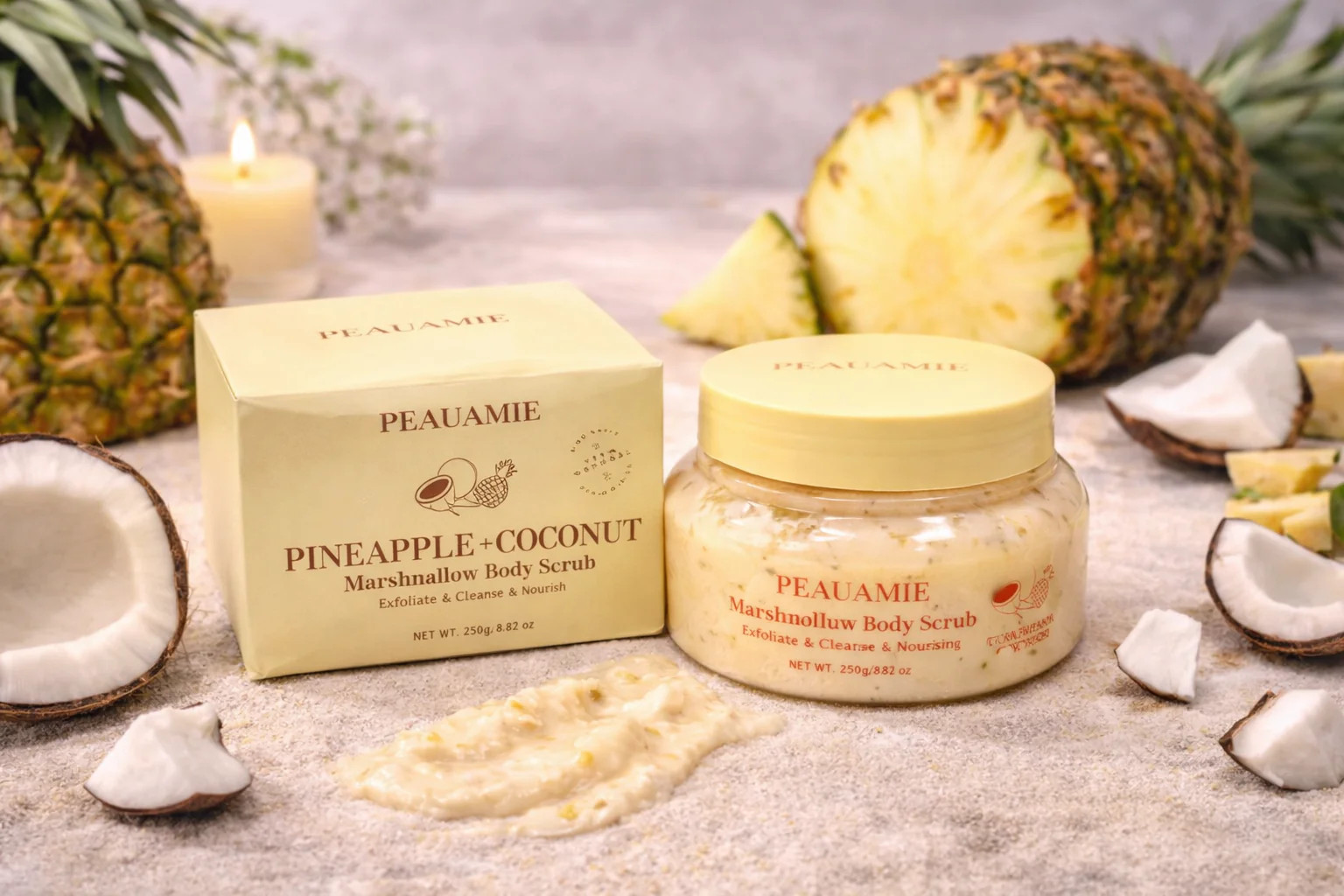 Pineapple coconut body scrub