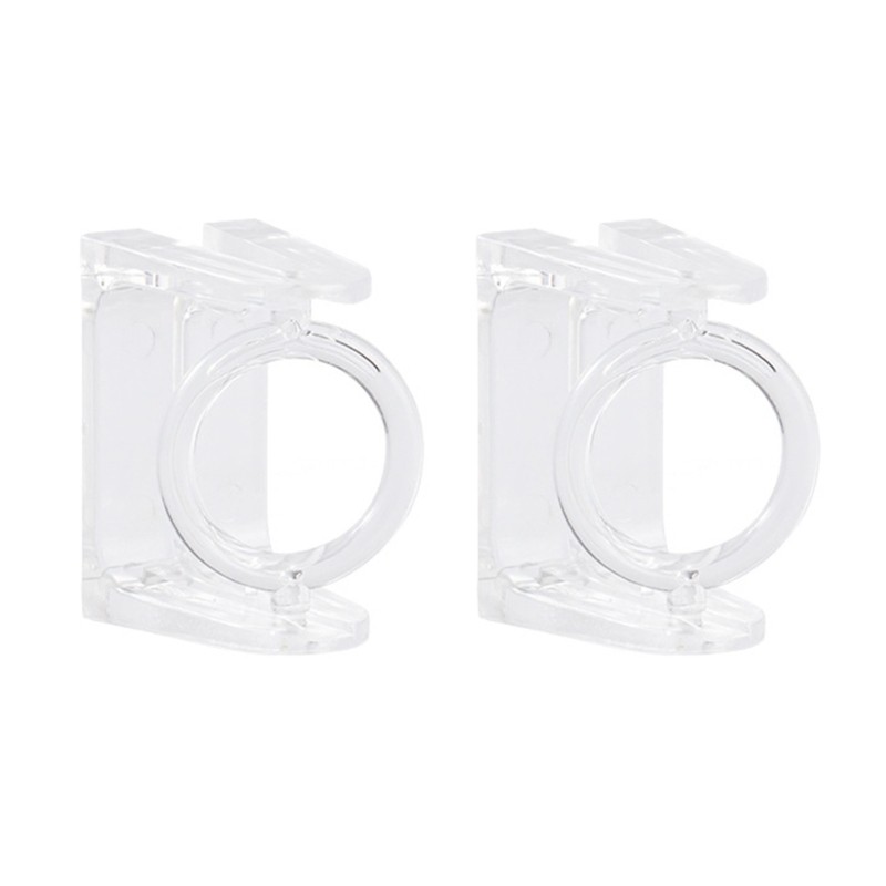 Transparent Adhesive Curtain Poles Brackets 2Pcs Towel Rod Fixing Holders Hook