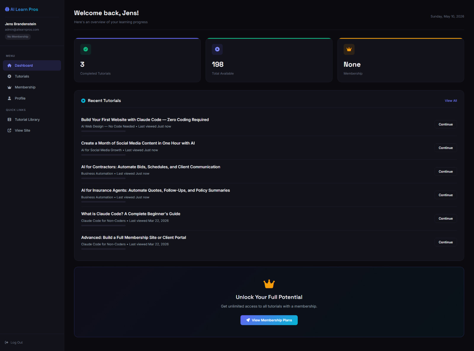 AI Learn Pros Online Education Business Website AI Training Platform