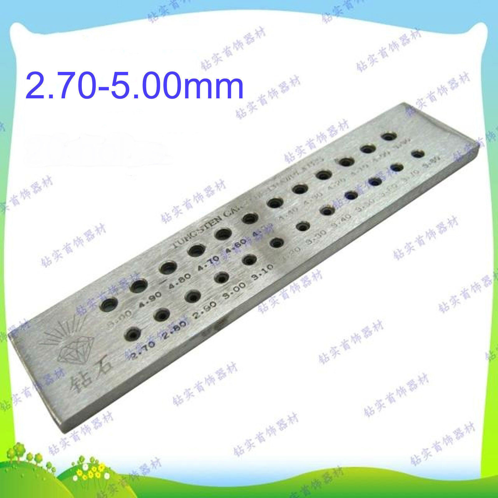 Tungsten Carbide Wire Drawplate Jewelry Making 24 Round Holes 2.70-5.00mm # GY