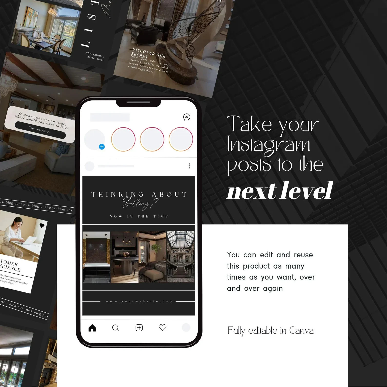 Luxury Real Estate Brand Kit Logo Suite + Colors + Fonts + Social Canva
