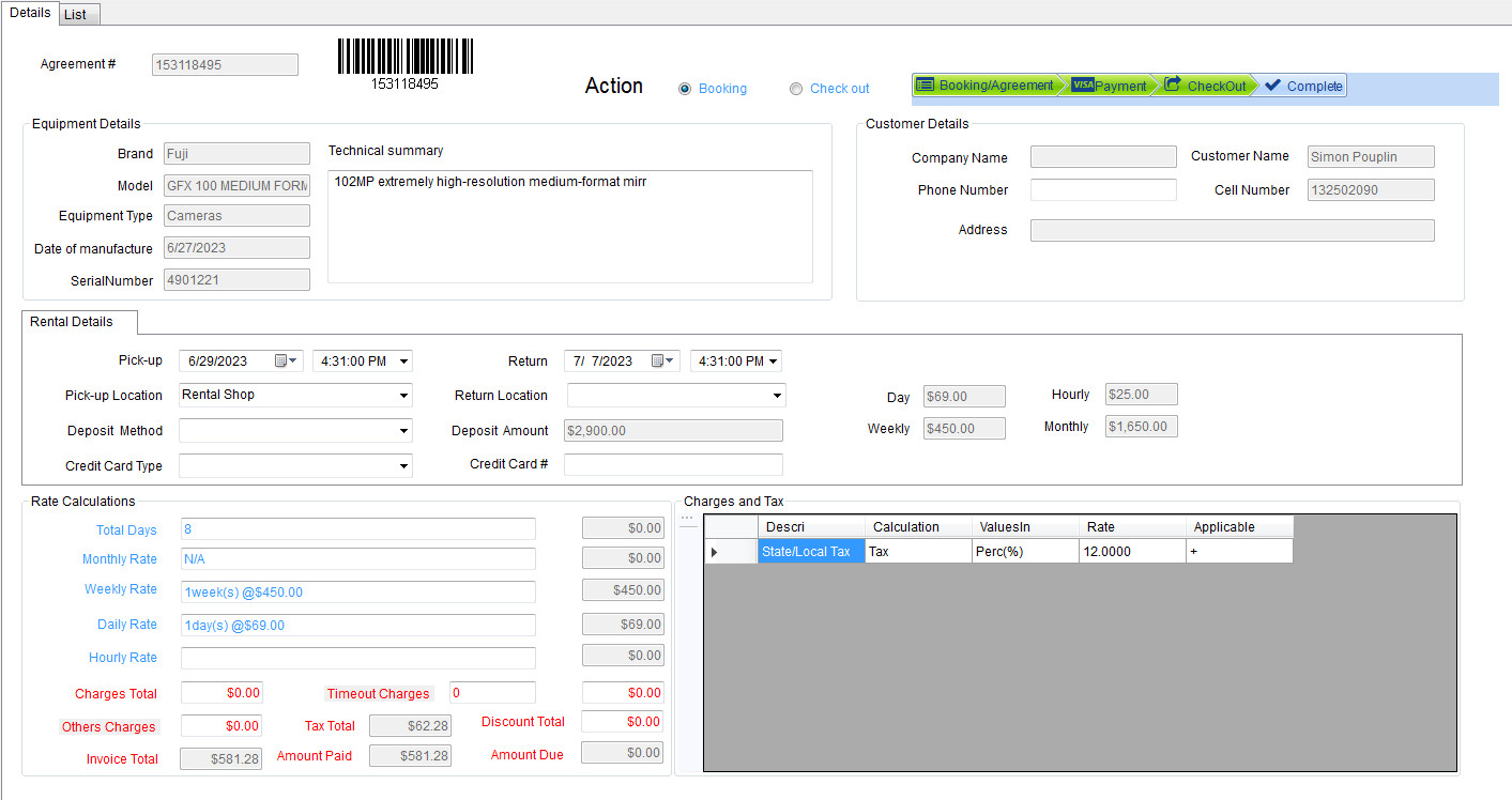 Equipment Rental Management software