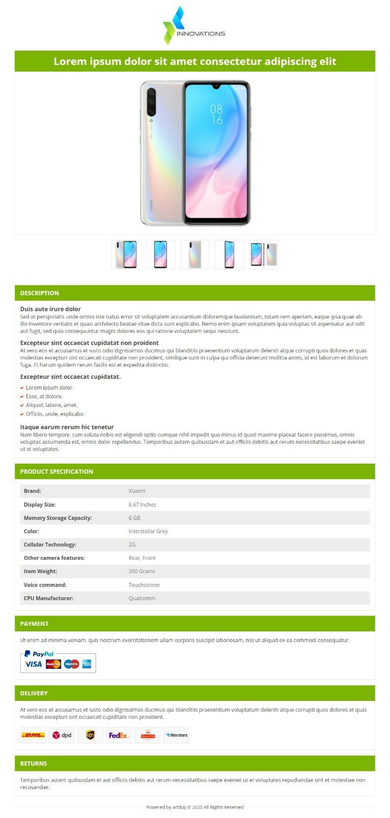 eBay Template/Auction Template Responsive 2020 [tagbot, baselinker]