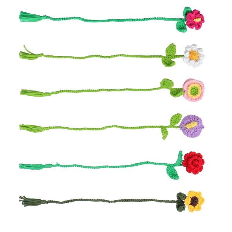 Crochet Flower Bookmarks Set Includes Step-by-Step Instruction for Beginner