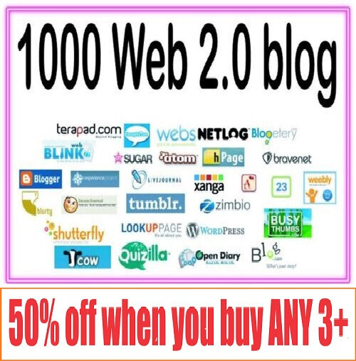 1000 Web 2.0 High Quality Postings / SEO Backlinks