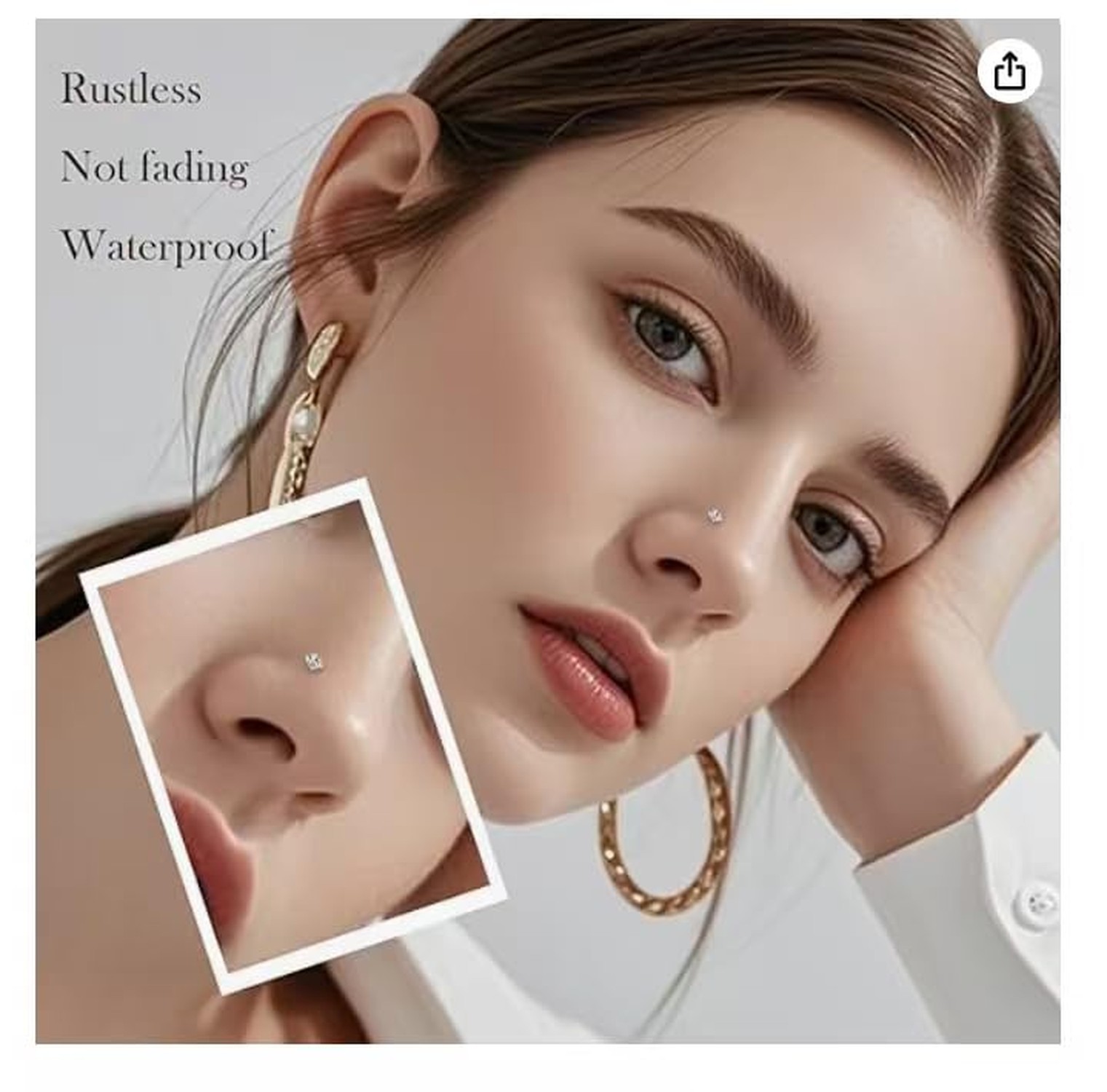 12PCS Hypoallergenic 14K Gold Plated 18G Nose Rings Studs Set for Women Men:3…