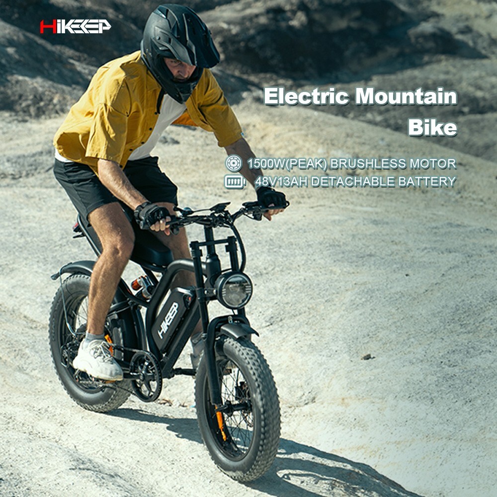 Hikeep ebike 20″ Fat Tires Mountain Electric Bicycle for Adults 1000W 48V 28 MPH