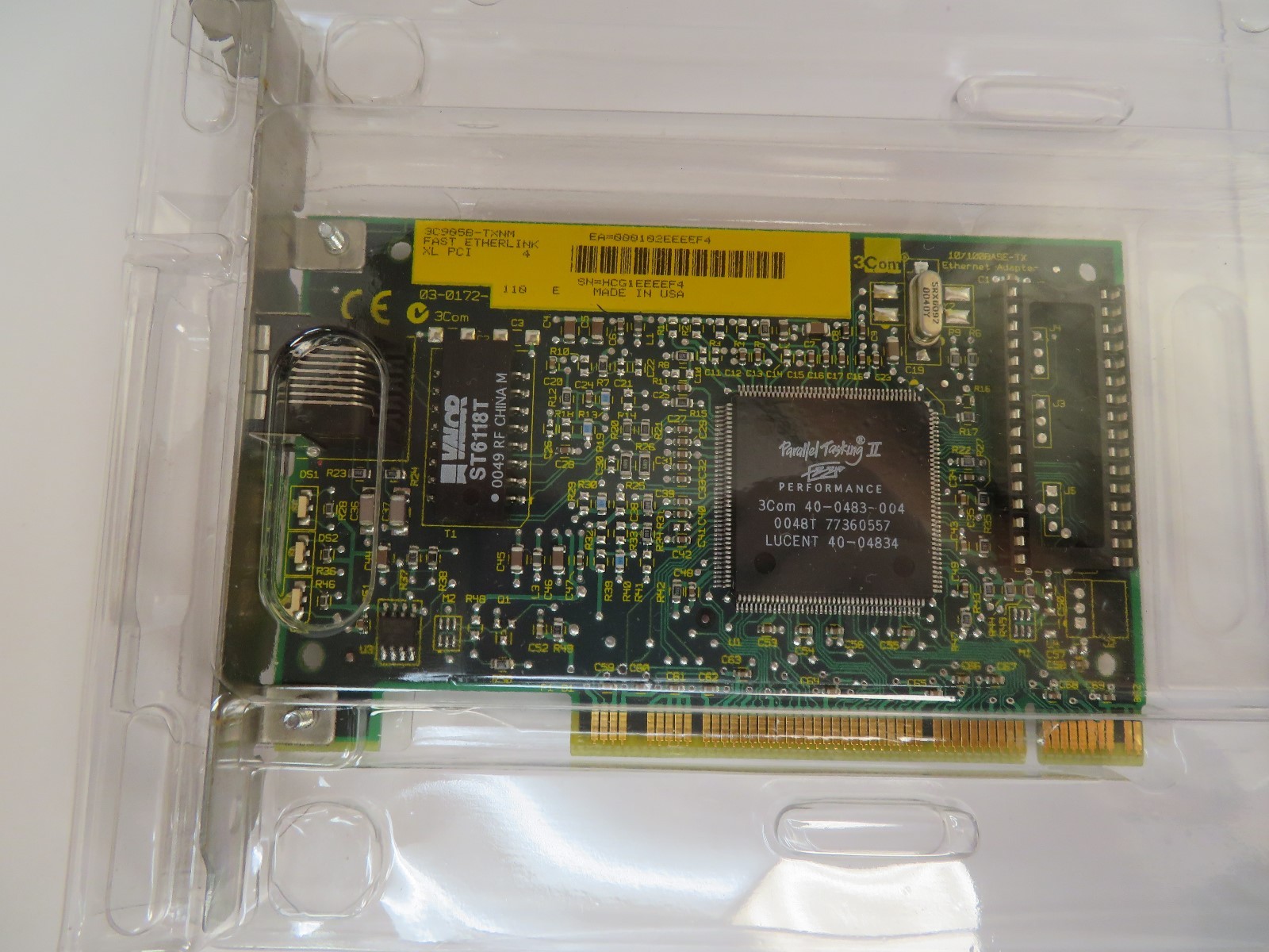 3COM ETHERLINK 10/100 MBPS PCI NETWORK INTERFACE CARD 3C905B-TX-NM RJ-45