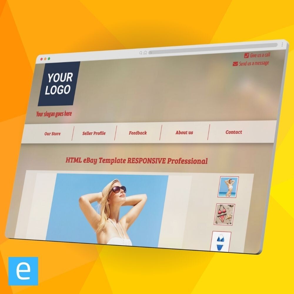 eBay Template RESPONSIVE Professional – red – no coding required