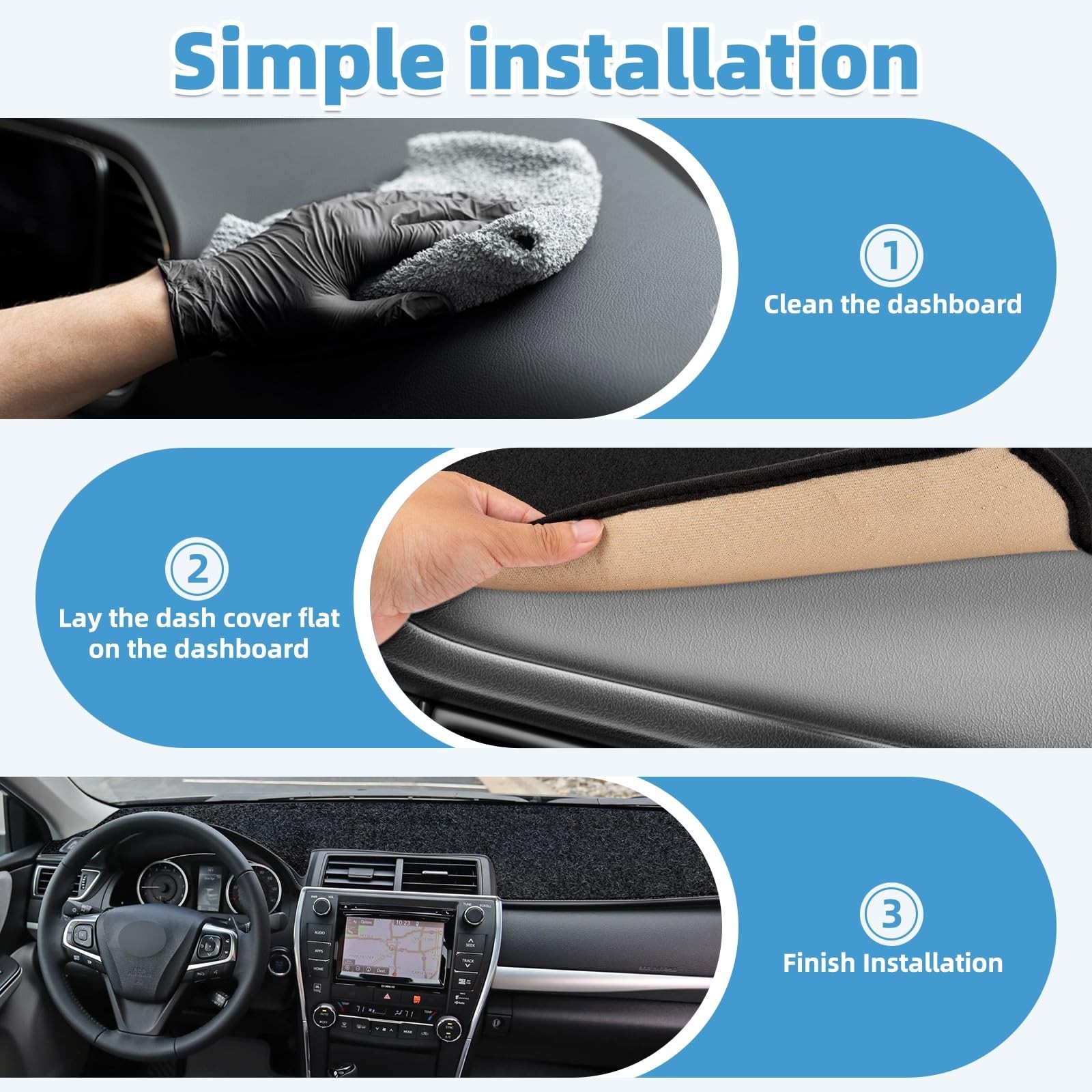 Dash Cover Mat Compatible with Toyota Camry 2002-2006 Non-Slip Dashboard Cove…