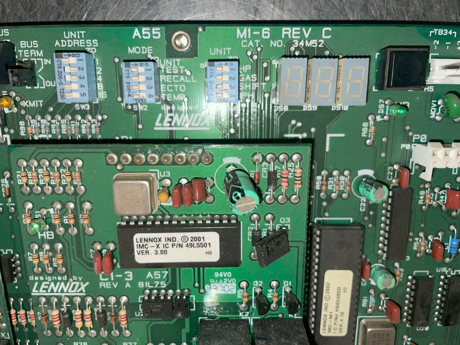 LENNOX CONTROL M1-6 REV C 34M52 CIRCUIT BOARD C1-3 AND EM1-1