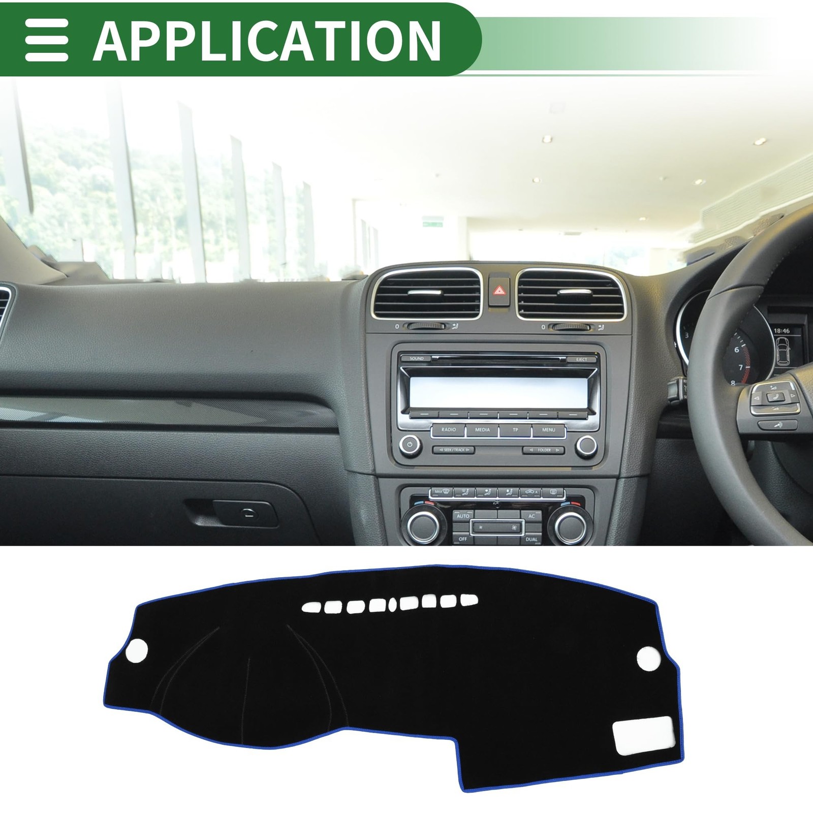 Motoforti Dash Cover, Non-Slip Dashboard Carpet Mat for Volkswagen Golf 4 MK4…