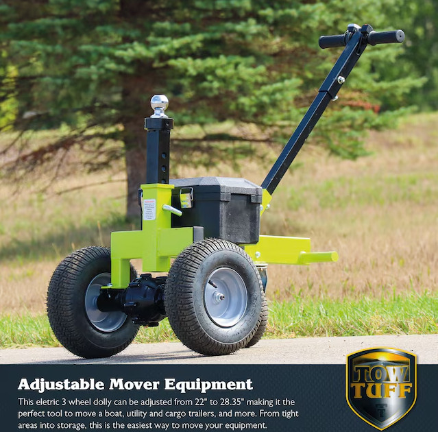 Tow Tuff Adjustable Electric Trailer Dolly 3500 Lb Capacity Free Shipping