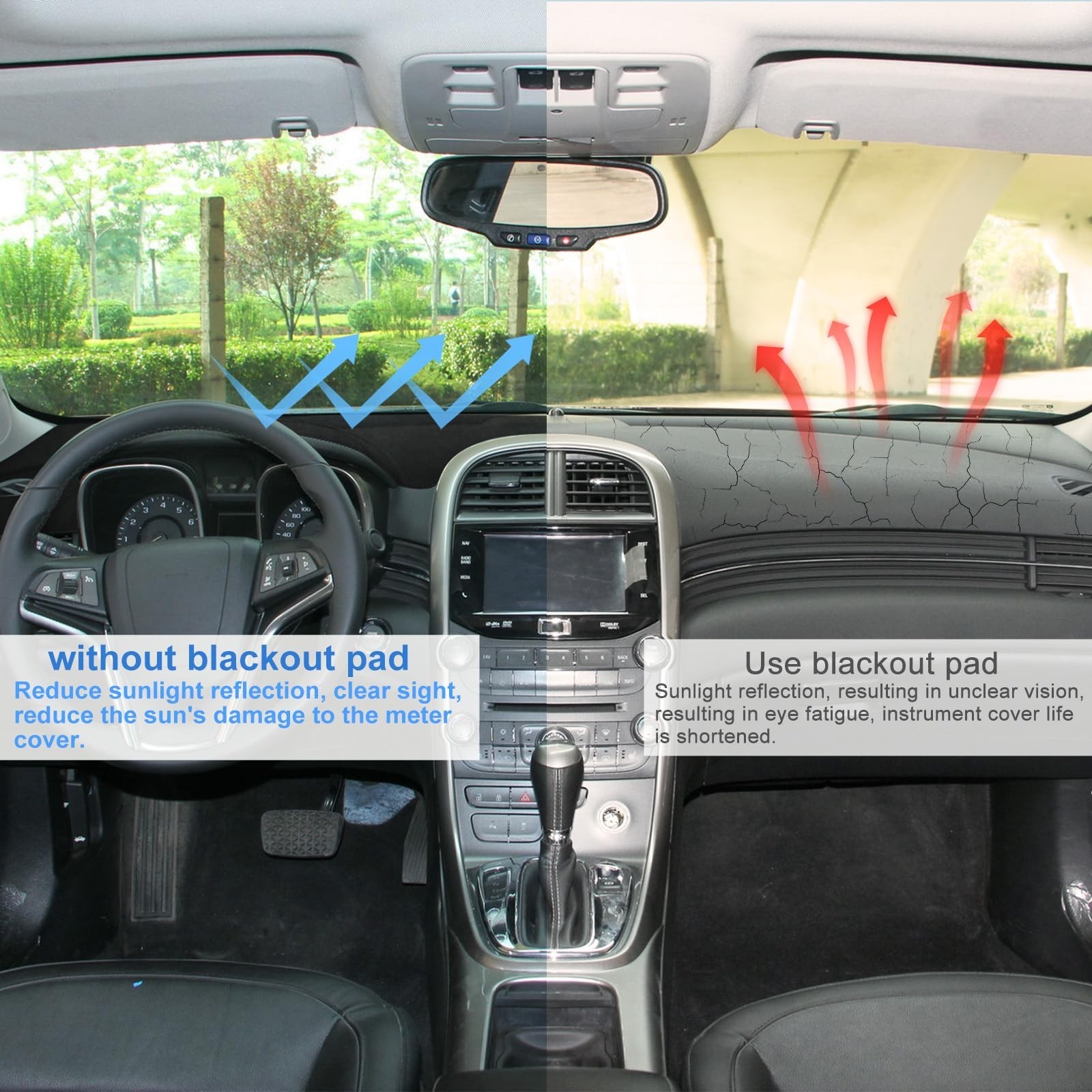 Dash Cover for Chevy Chevrolet Malibu 2011-2015, Non-Slip Car Dashboard Cover…