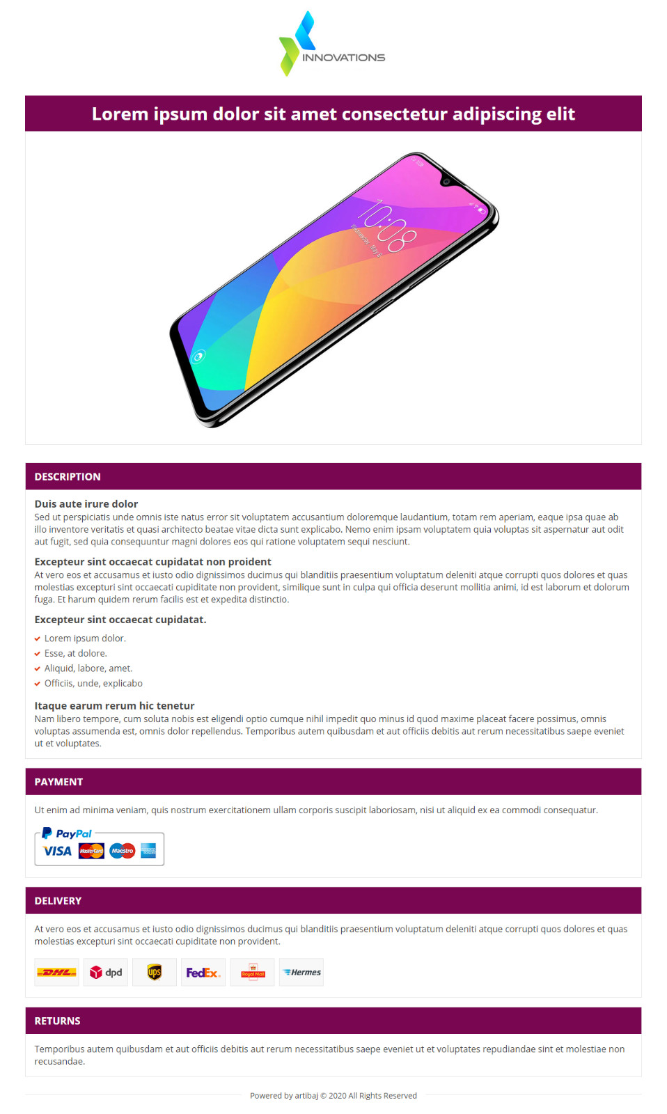 eBay Template/Auction Template 2020 [tagbot, baselinker]