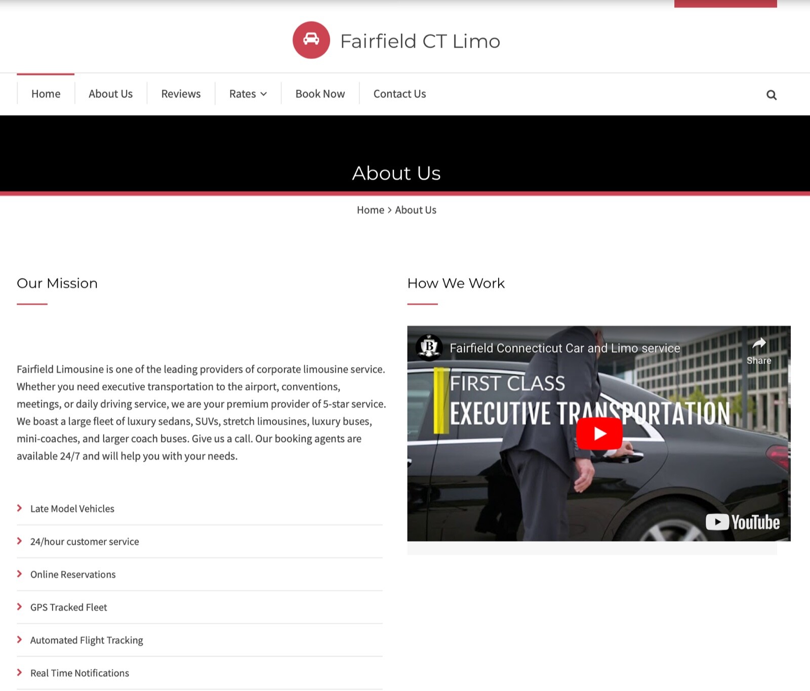 Car and limousine service website