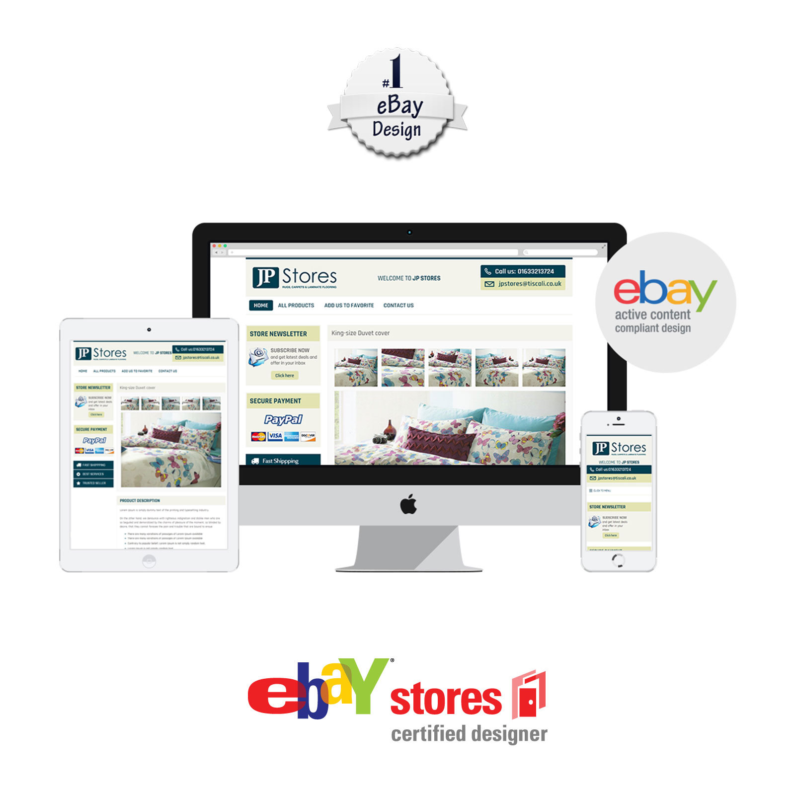 Bespoke Custom eBay storefront & listing template design complete banner design