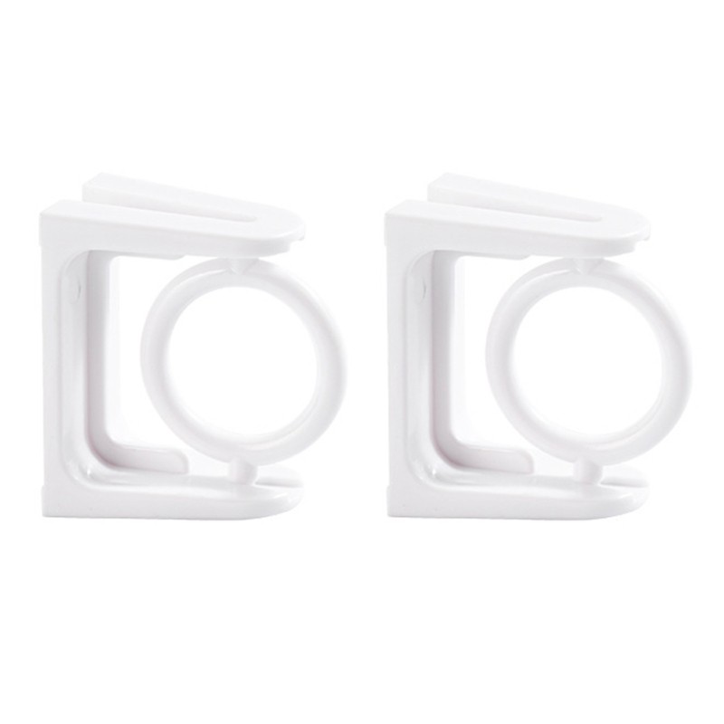 Transparent Adhesive Curtain Poles Brackets 2Pcs Towel Rod Fixing Holders Hook