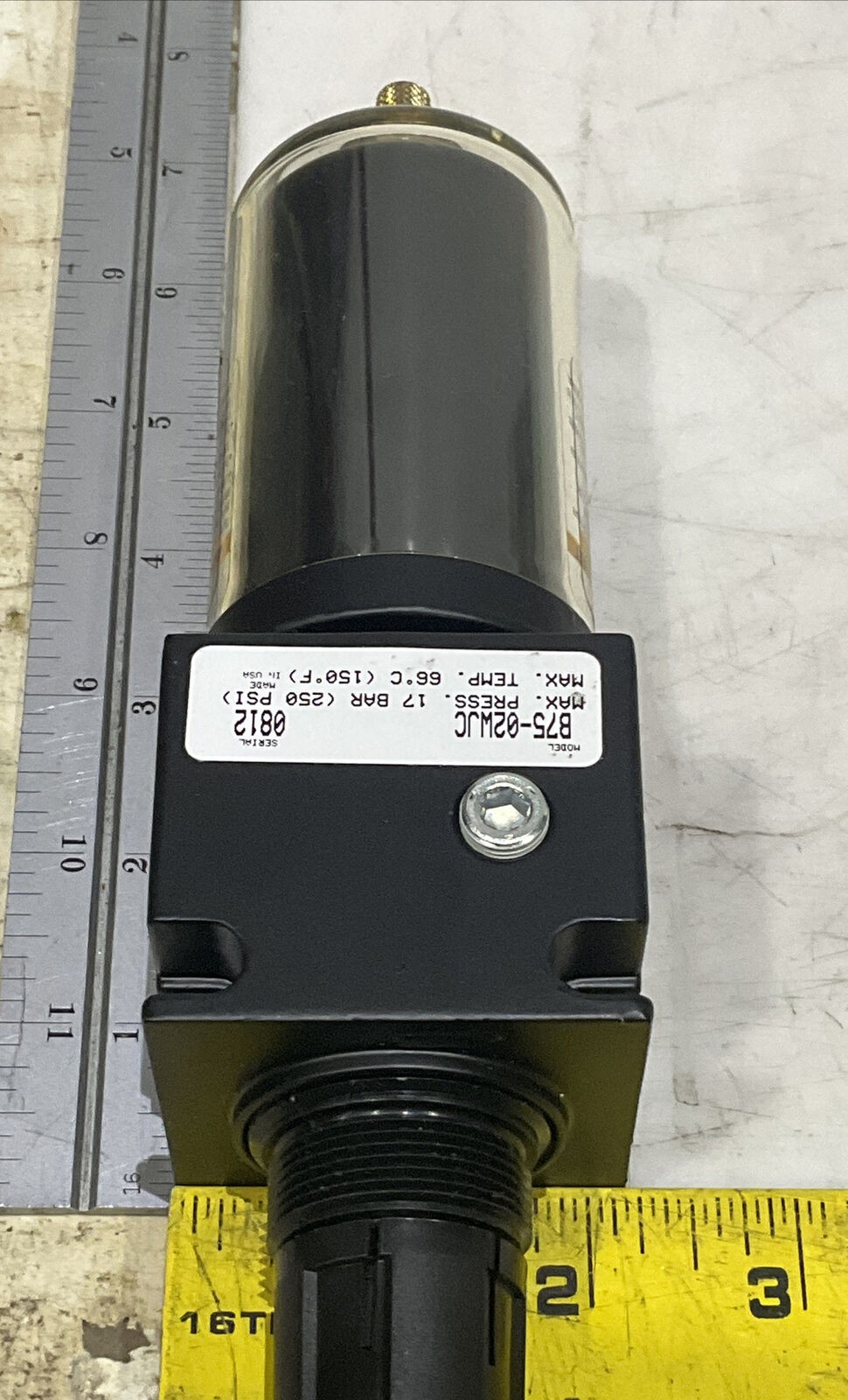 PARKER WATTS B75-02WJC 250PSI 125F MANUAL TWIST DRAIN 1/4” NPT FILTER REGULATOR