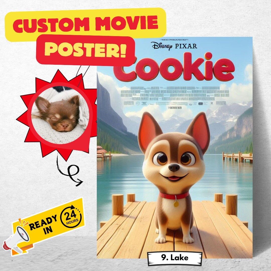 Custom Pixar Movie Poster- Personalized Digital Artwork