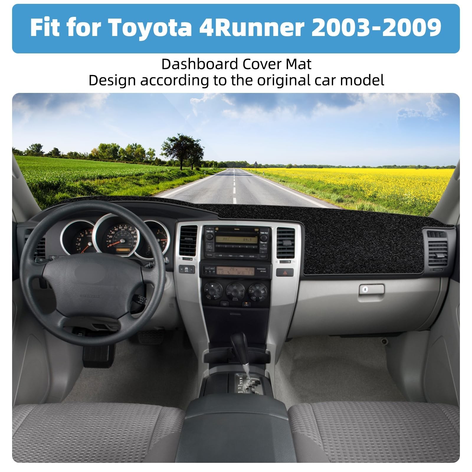 Dash Cover Mat Compatible with Toyota 4Runner 2003-2009 Non-Slip Dashboard Co…