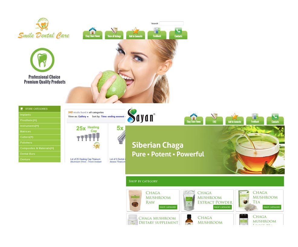 Responsive ebay HTML Listing Template design, auctiva, inkfrog, Listing Template