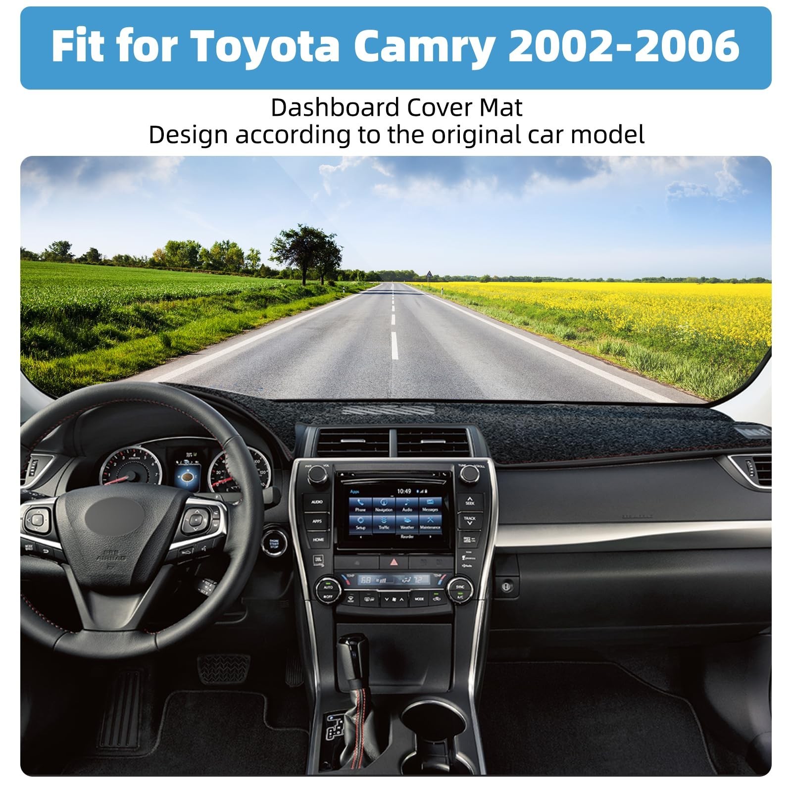 Dash Cover Mat Compatible with Toyota Camry 2002-2006 Non-Slip Dashboard Cove…