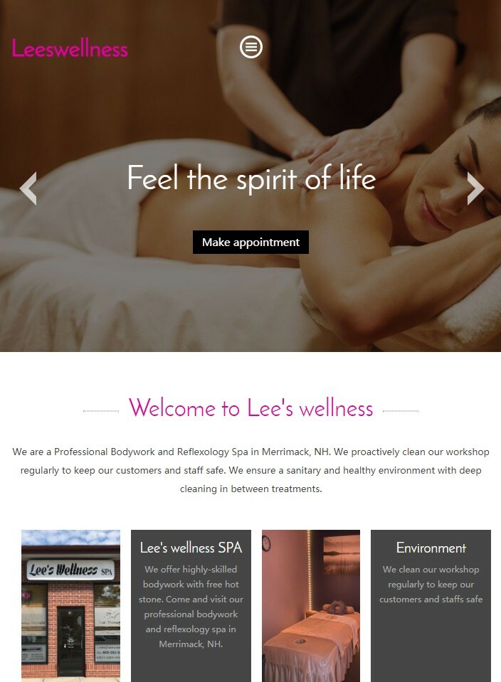 Professional website design and build for beauty salons, massage shops, SPA ,etc