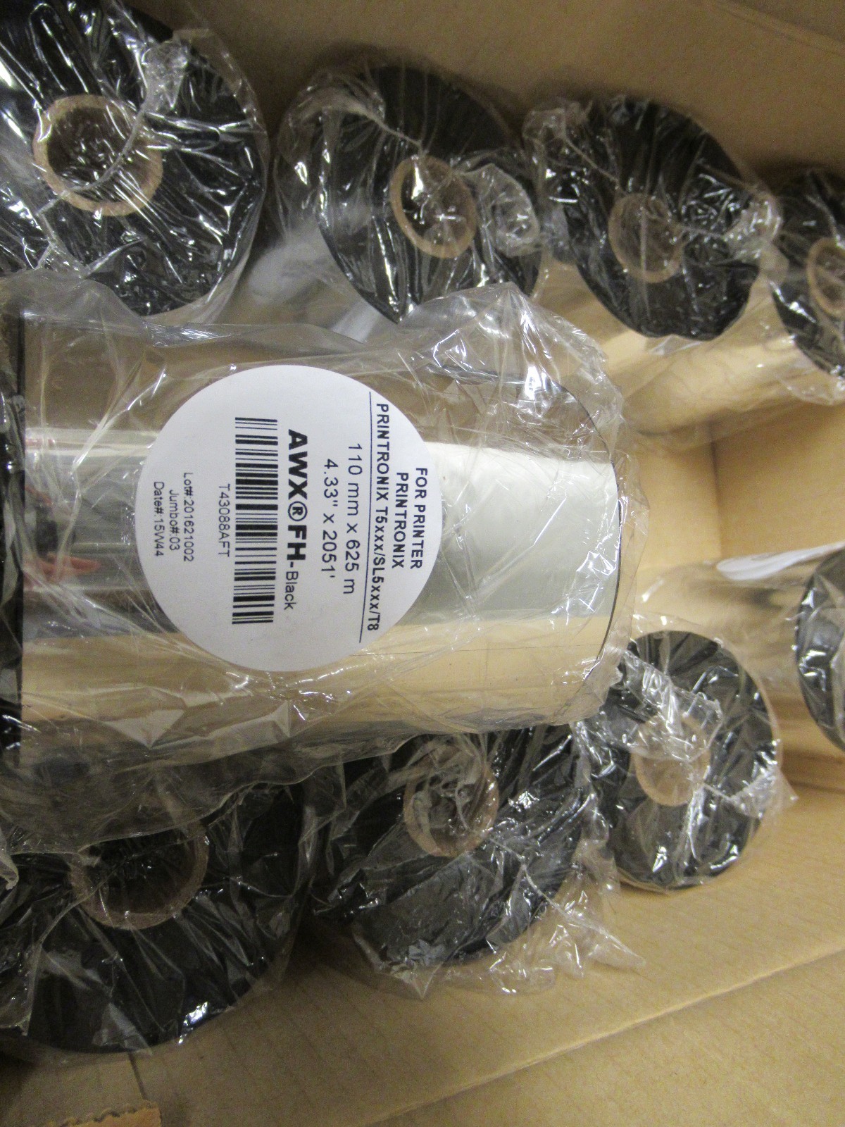(11) NO NAME THERMAL TRANSFER ROLLS 110MM X 625M 4.33″ X 2.51′ LOT OF 11 NEW