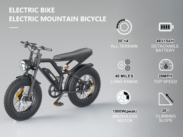 Hikeep ebike 20″ Fat Tires Mountain Electric Bicycle for Adults 1000W 48V 28 MPH