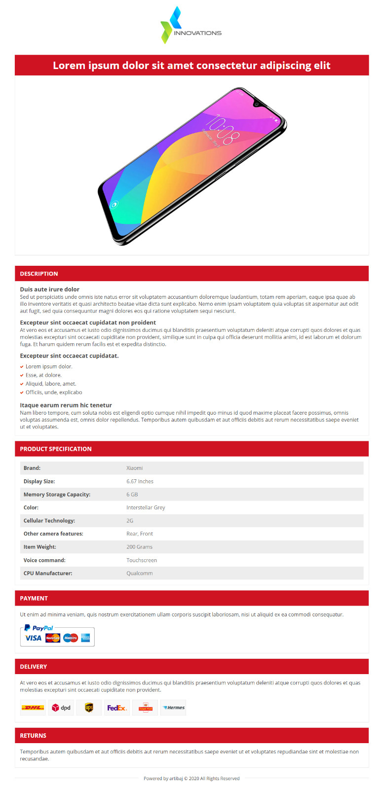 eBay Template/Auction Template Responsive 2020 [tagbot, baselinker]