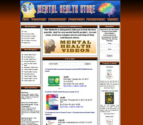 Fully Stocked Mental Health Store Business Website for Sale