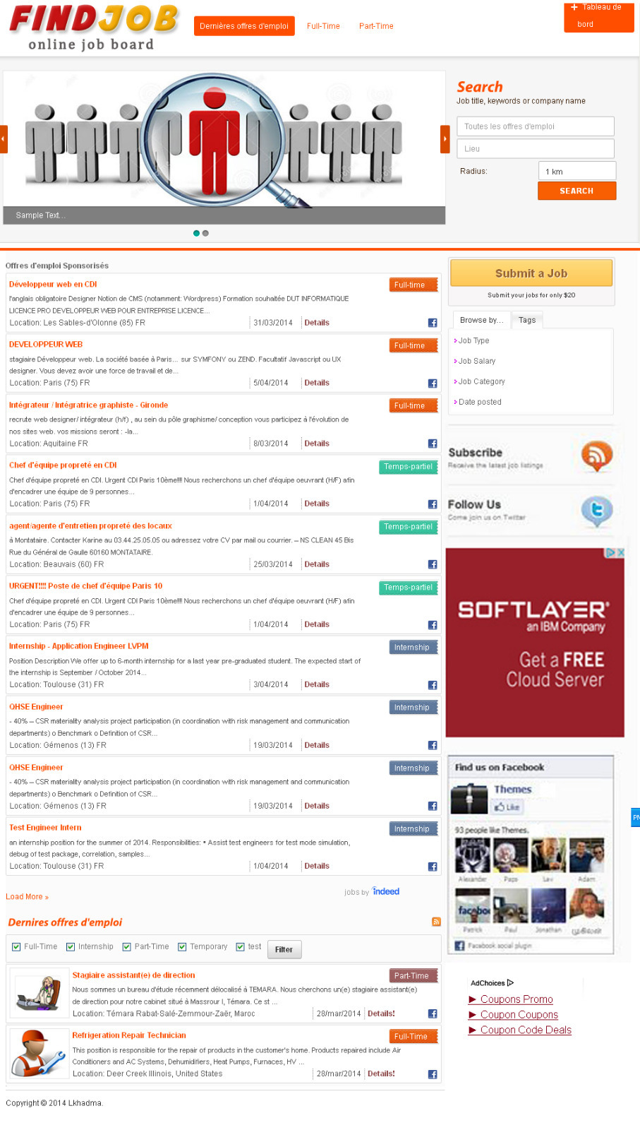 Job search website + Free Hosting