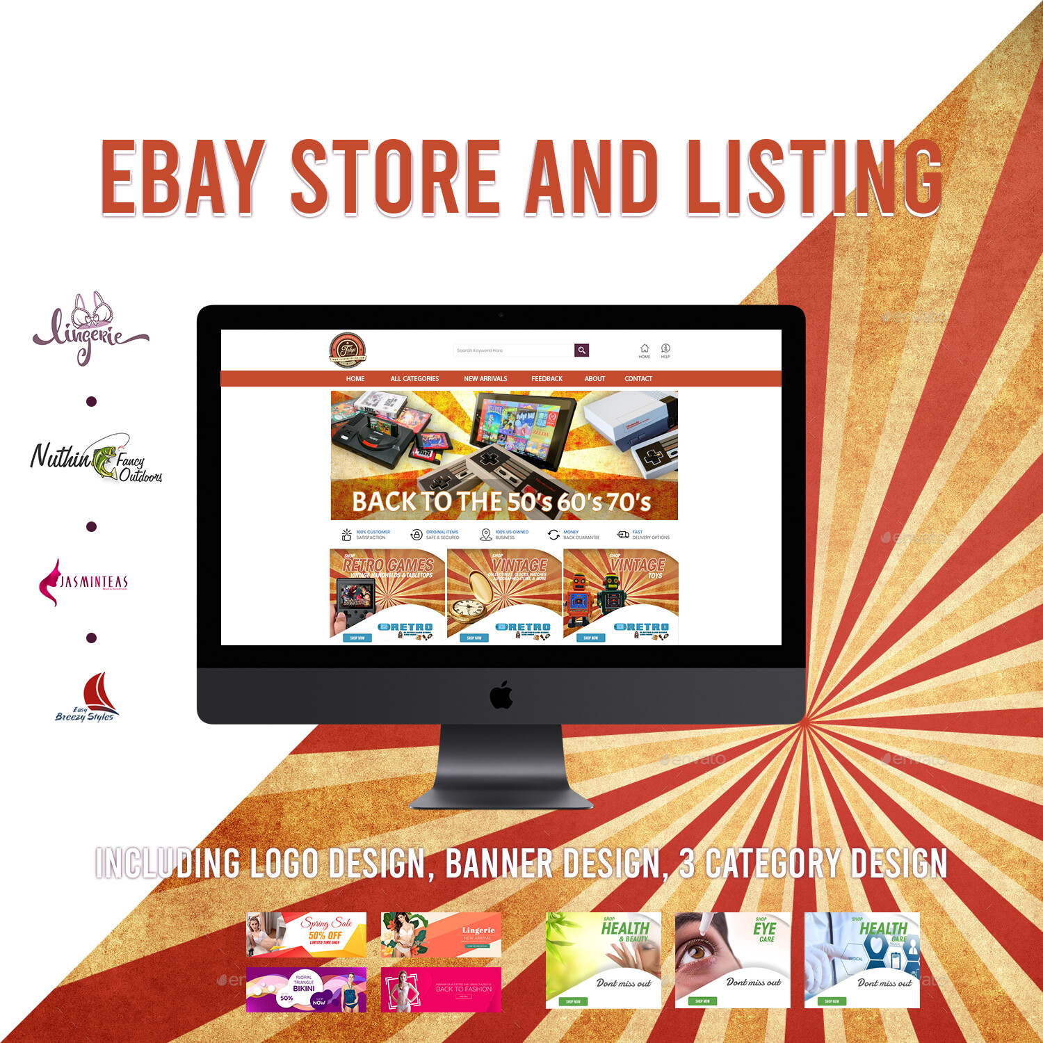 Ebay Template store Listing Auction Design Responsive Professional Html and LOGO