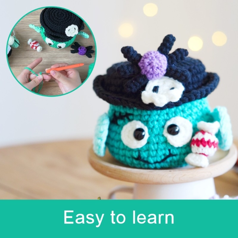 Halloween Themed Crochet Set with Step-by-Step Instruction, Knitting Accessory