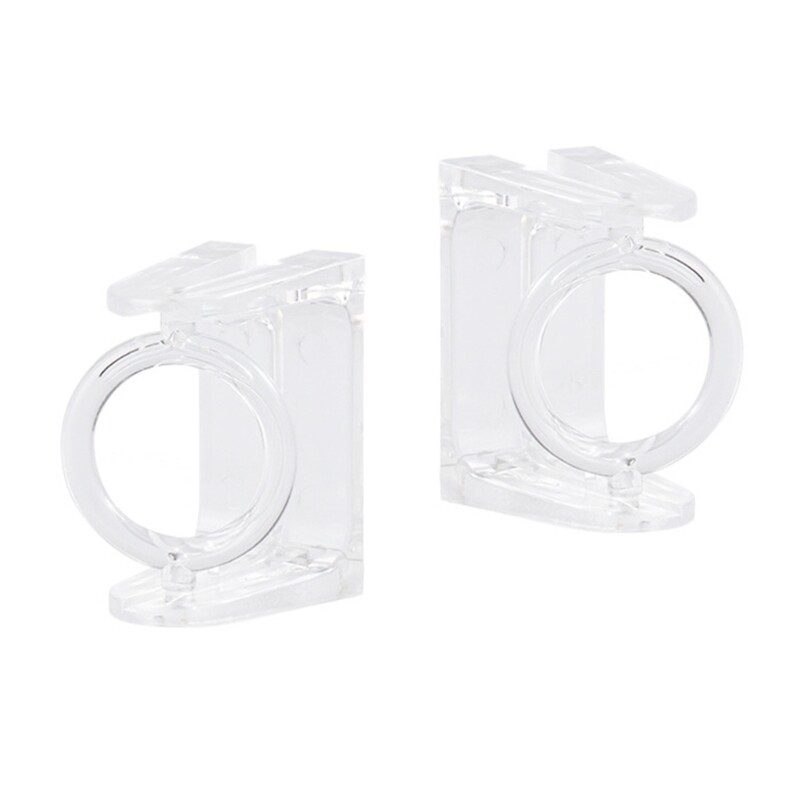 2Pcs Curtain Rod Wall Mount Holders Brackets ABS Plastic Adhesive Wall Hangers