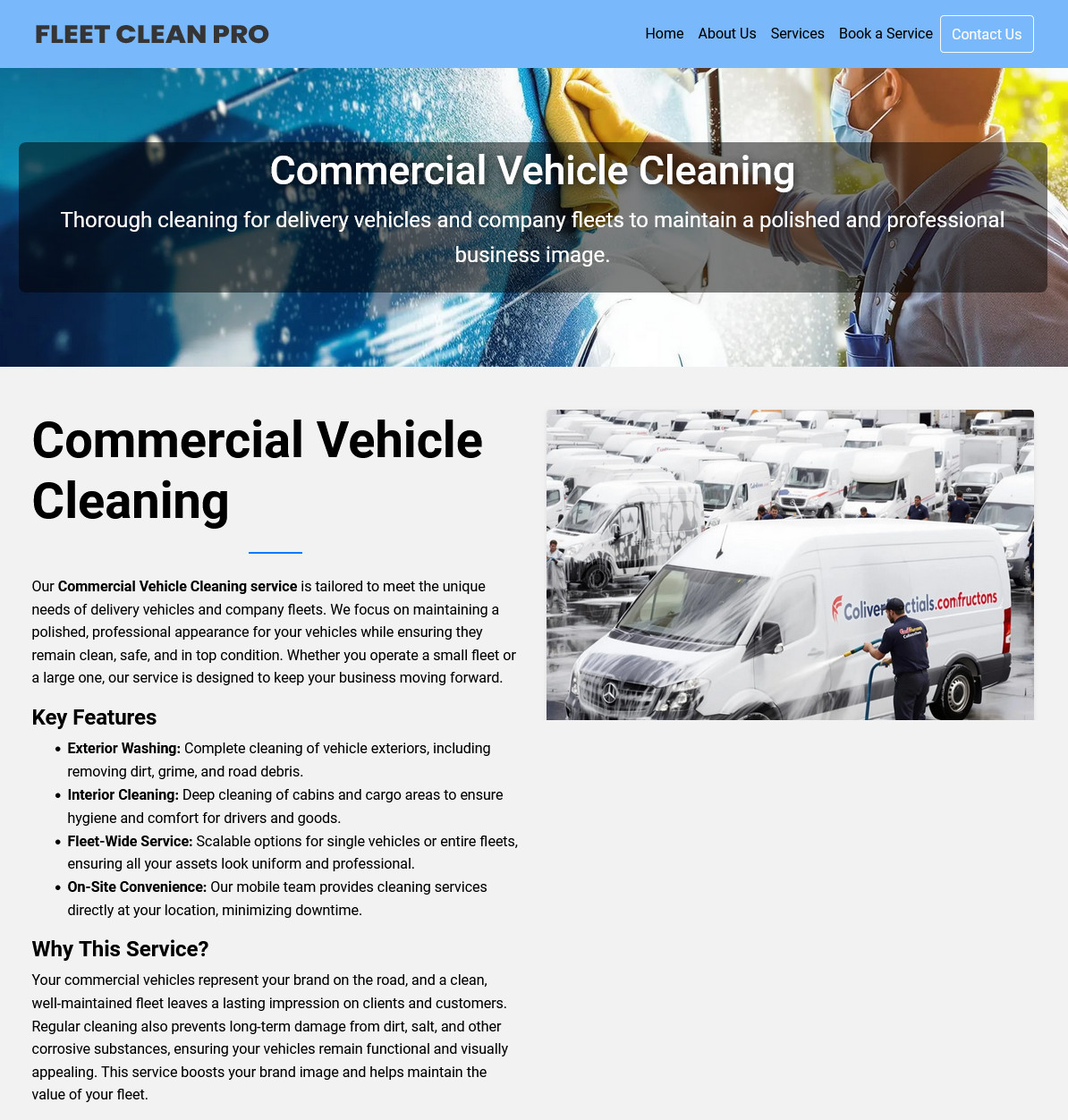 Fleet Cleaning Business Website for sale | Ready-to-Use Professional Platform