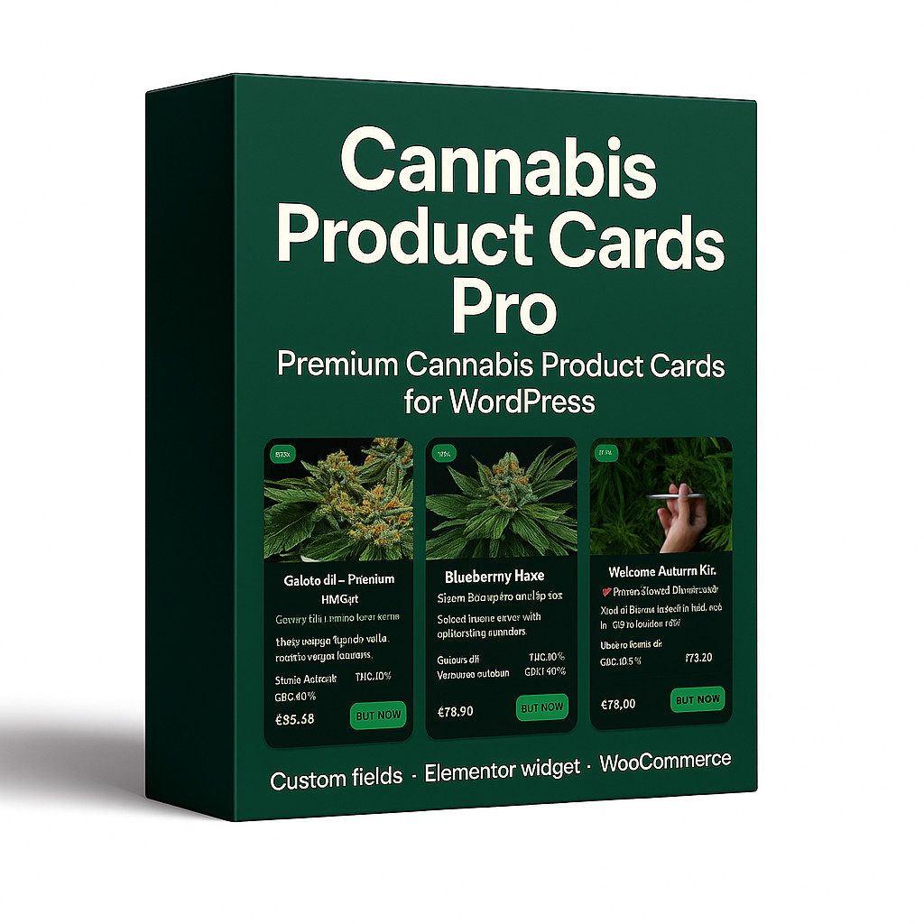 Cannabis Product Cards Pro – Elementor & WooCommerce WordPress Plugin